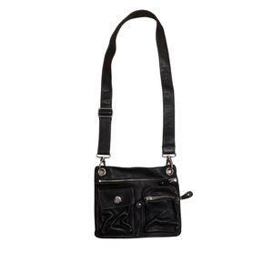 Roots Vintage Classic Black Leather Crossbody